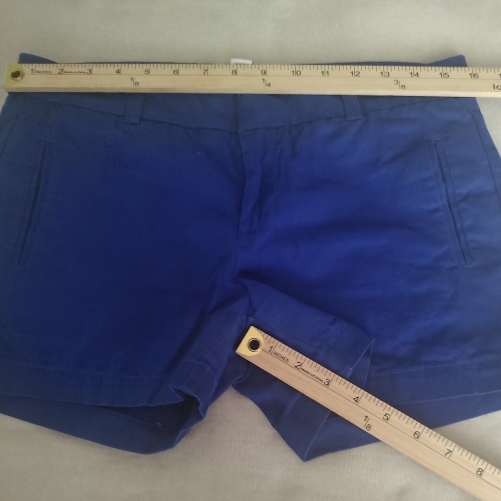 Stylus Chino Shorts Women's 4 Royal Blue Excellent Mid-Rise Cotton Stretch 3.5"